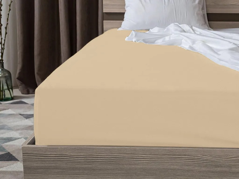Cearsaf Jersey BASIC crem 180 x 200 cm