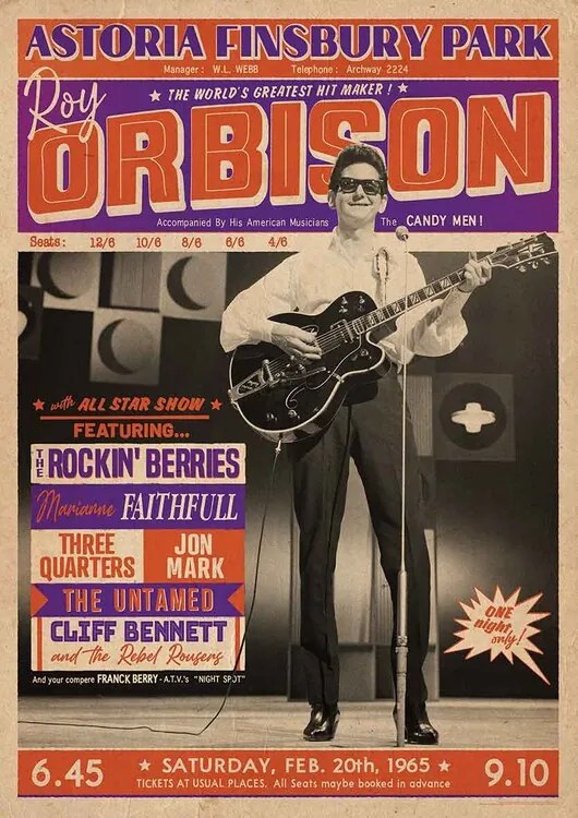 Poster Roy Orbison - Astoria Finsbury Park 1965