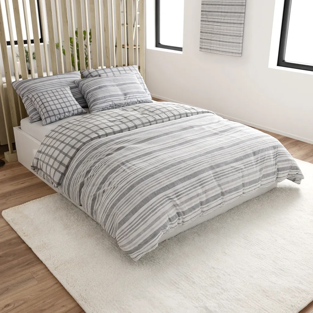Lenjerie din bumbac Renforcé LINKY gri Dimensiune lenjerie de pat: 70 x 90 cm | 140 x 220 cm
