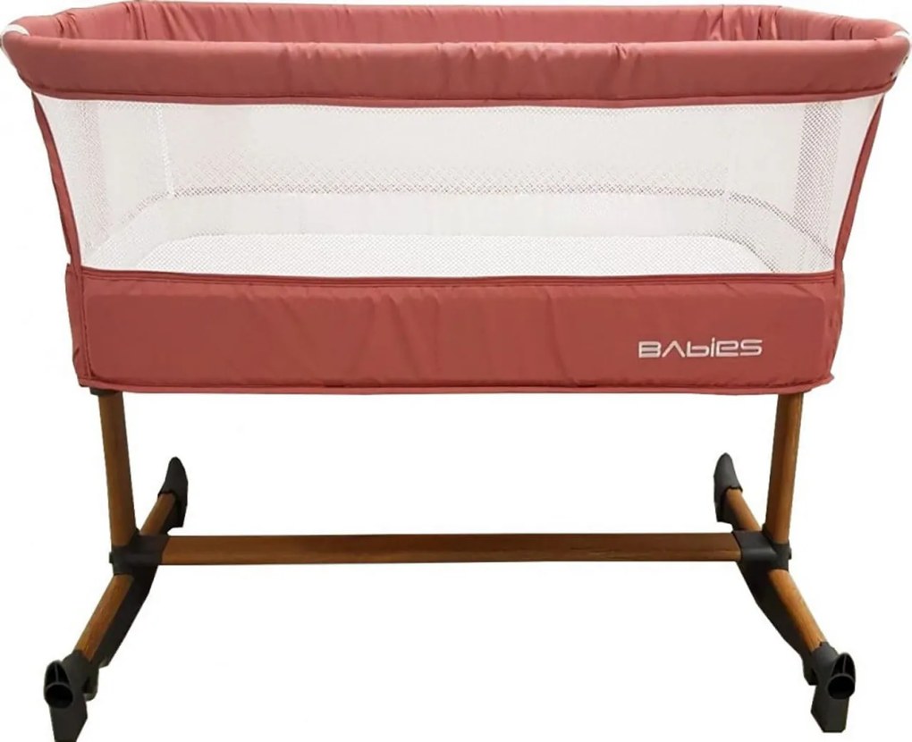 Patut copii transformabil in balansoar bebe Baby Care™ Babies , design modern, Co-Sleeper , dimensiuni 84X78X50 cm, 7 trepte de inaltime, saltea