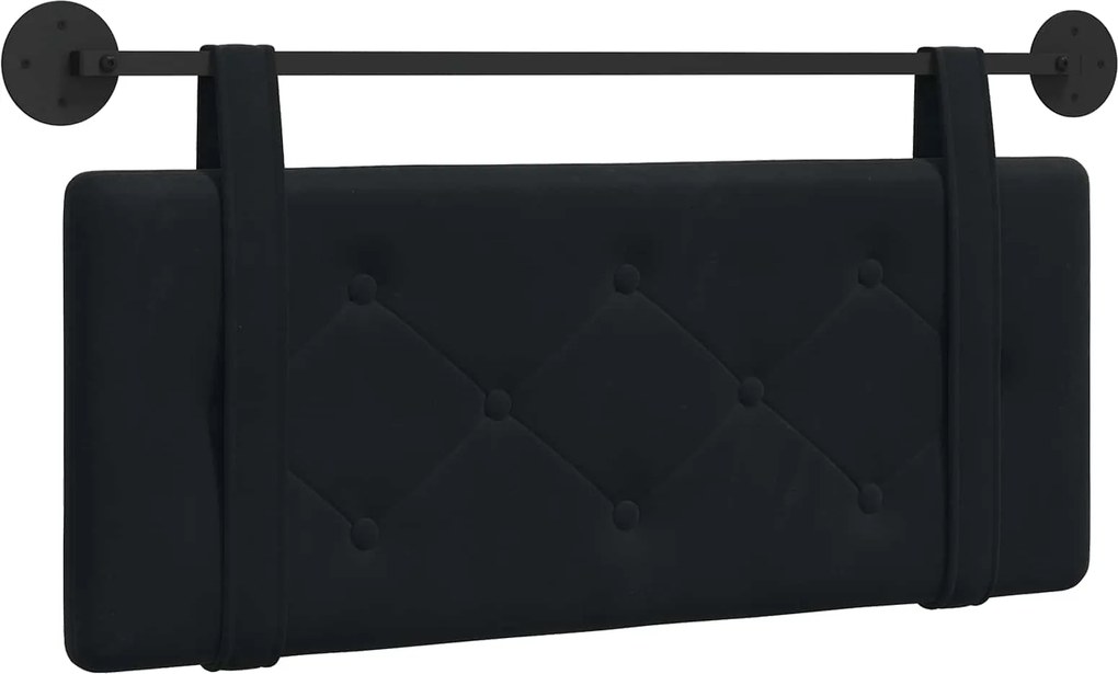 vidaXL Cap de pat suspendat Pe perete Negru 110 x 55 x 5 cm Catifea