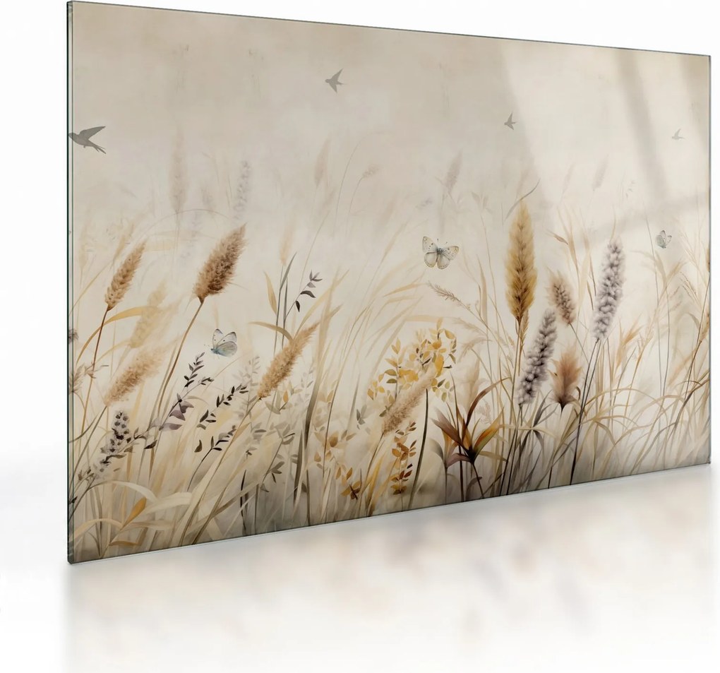 Tablou pe sticlă - Pajiște sălbatică (70x50 cm)
