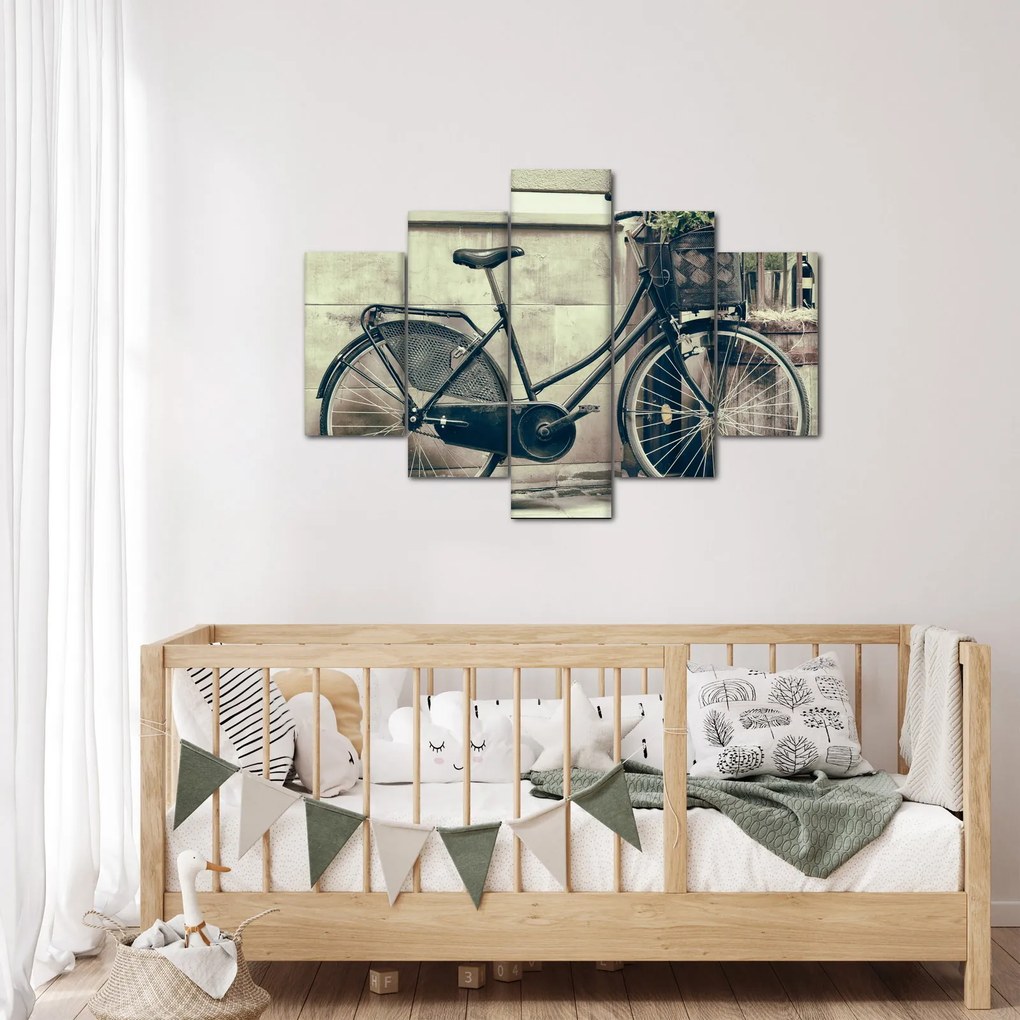 Tablou - Bicicleta de epocă cu flori (150x105 cm)