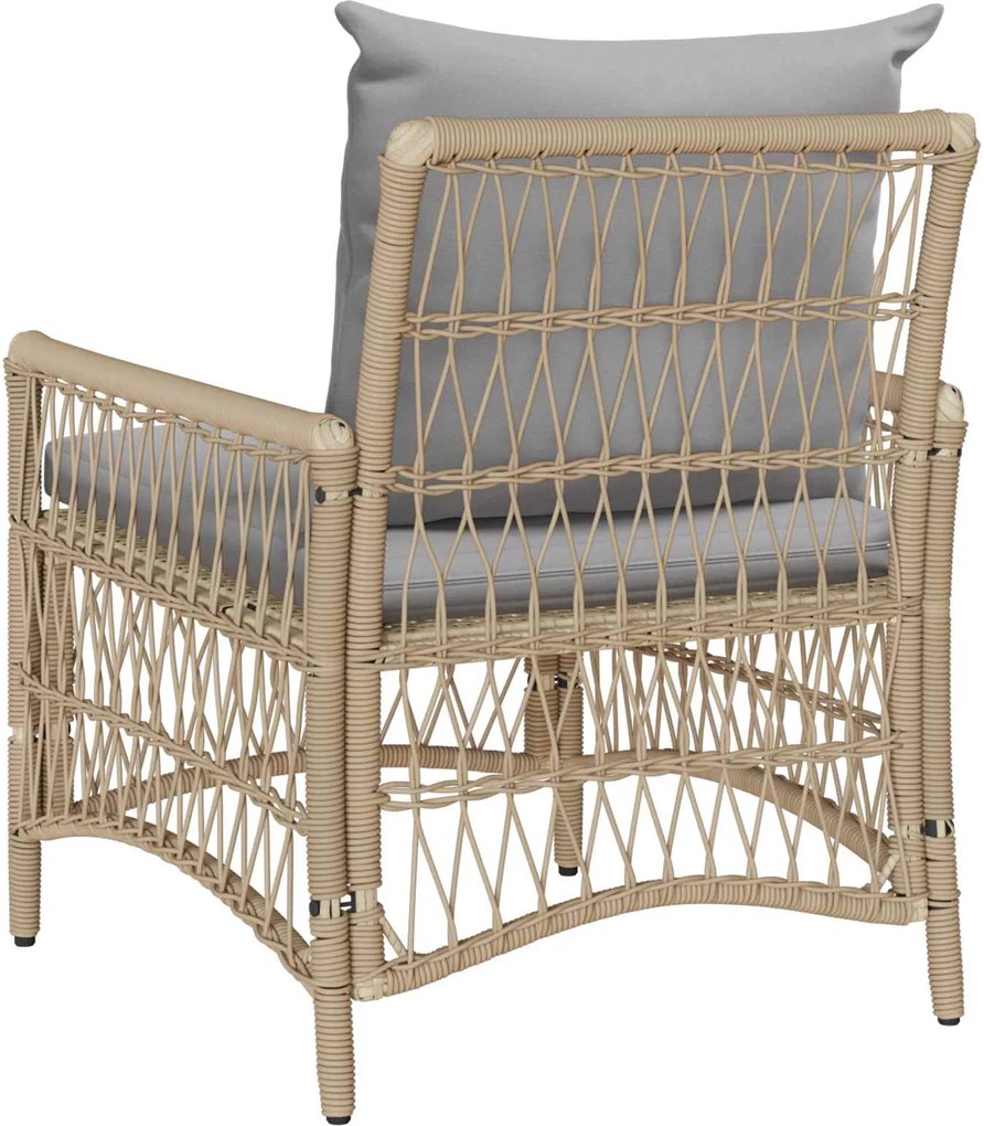 vidaXL Scaun pentru Grădină cu pernă Bej 73 x 61 x 77 cm poliratan