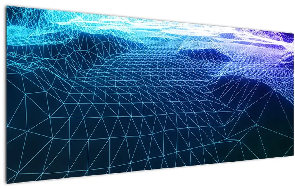 Tablou - Munți în model de calculator (120x50 cm)