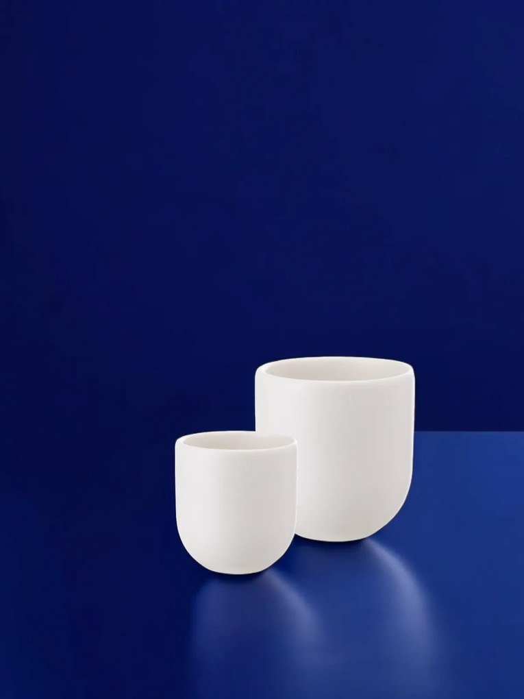 SET 2 PAHARE CAFEA NOVUM ALB MAT (1 PAHAR 150ML, 1 PAHAR 75ML)