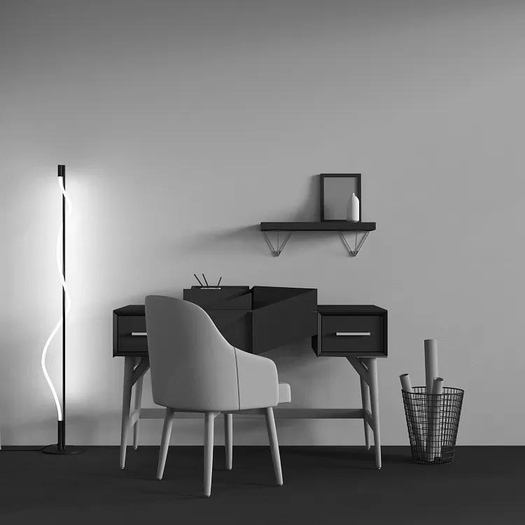 Lampadar modern negru liniar minimalist Maytoni Tau