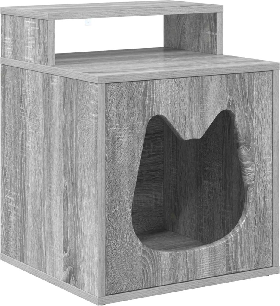 vidaXL Casa pentru pisici Gri Sonoma 42,5 x 40 x 53,5 cm Lemn compozit