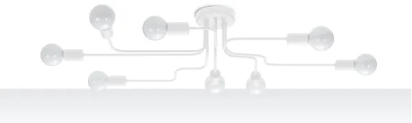 Lustră aplicată Sollux SL.1444 VECTOR 8xE27/15W/230V alb