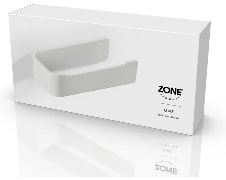 Suport pentru hârtie igienică alb de montat pe perete din metal Ume – Zone