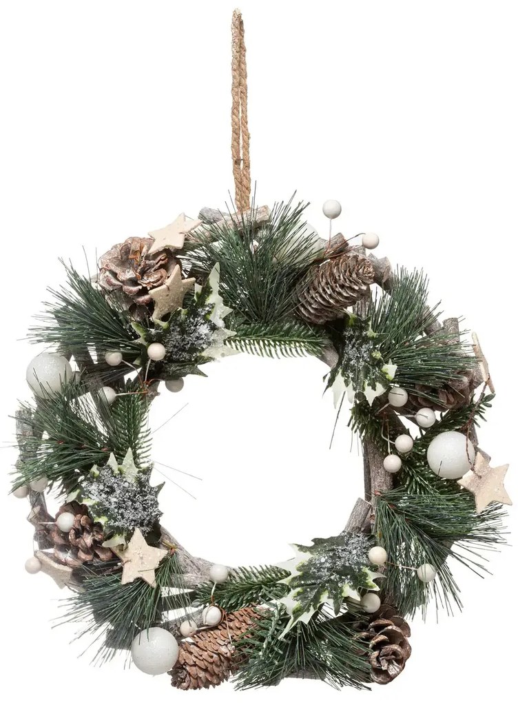 Coronita de Craciun din materiale naturale, Ø 30 cm