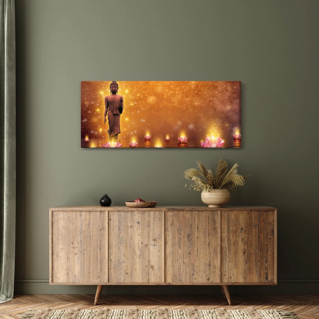 Tablou - Buddha în sclipici auriu (120x50 cm)