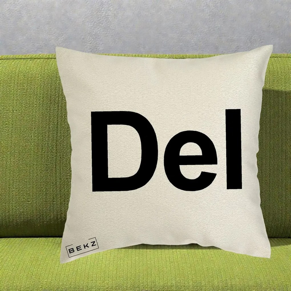 Perna Personalizata Tasta Del Tipografie Bold, 40x40 cm, Ecru, Husa Detasabila, Perna Inclusa, BEKZ®