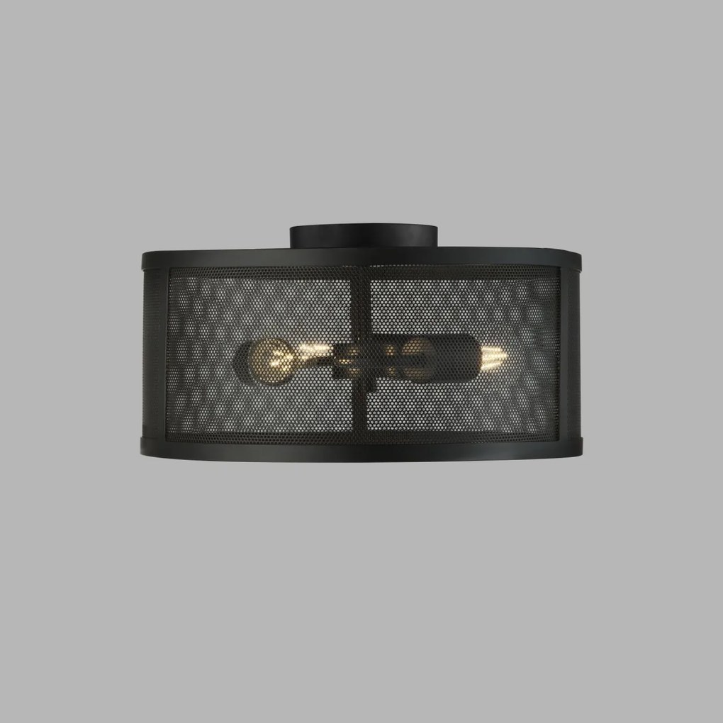 Lustra aplicata design industrial Fishnet negru 2843-3BK SRT