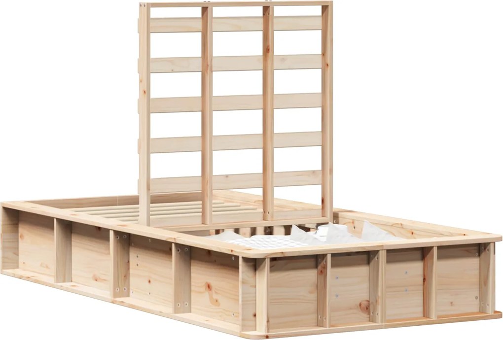 vidaXL Cadru de pat Maro 100 x 200 cm Lemn de pin masiv