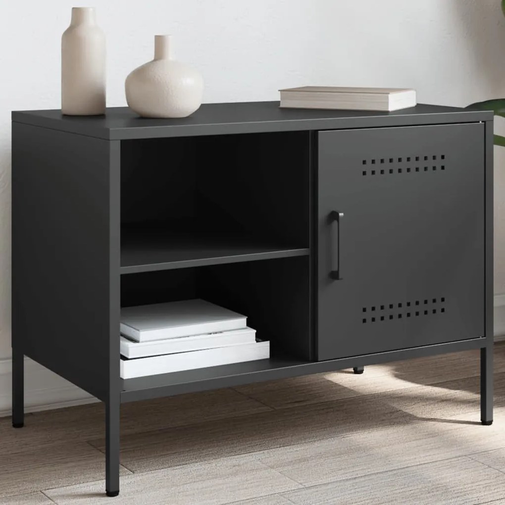 vidaXL Dulap TV, negru, 68x39x50,5 cm, oțel