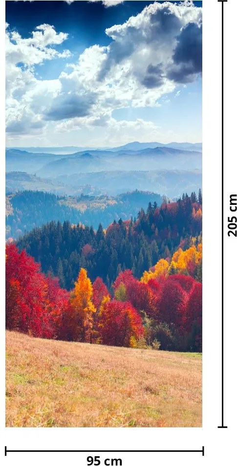 Fototapet pentru ușă - Peisaj colorat de toamnă (95x205cm)
