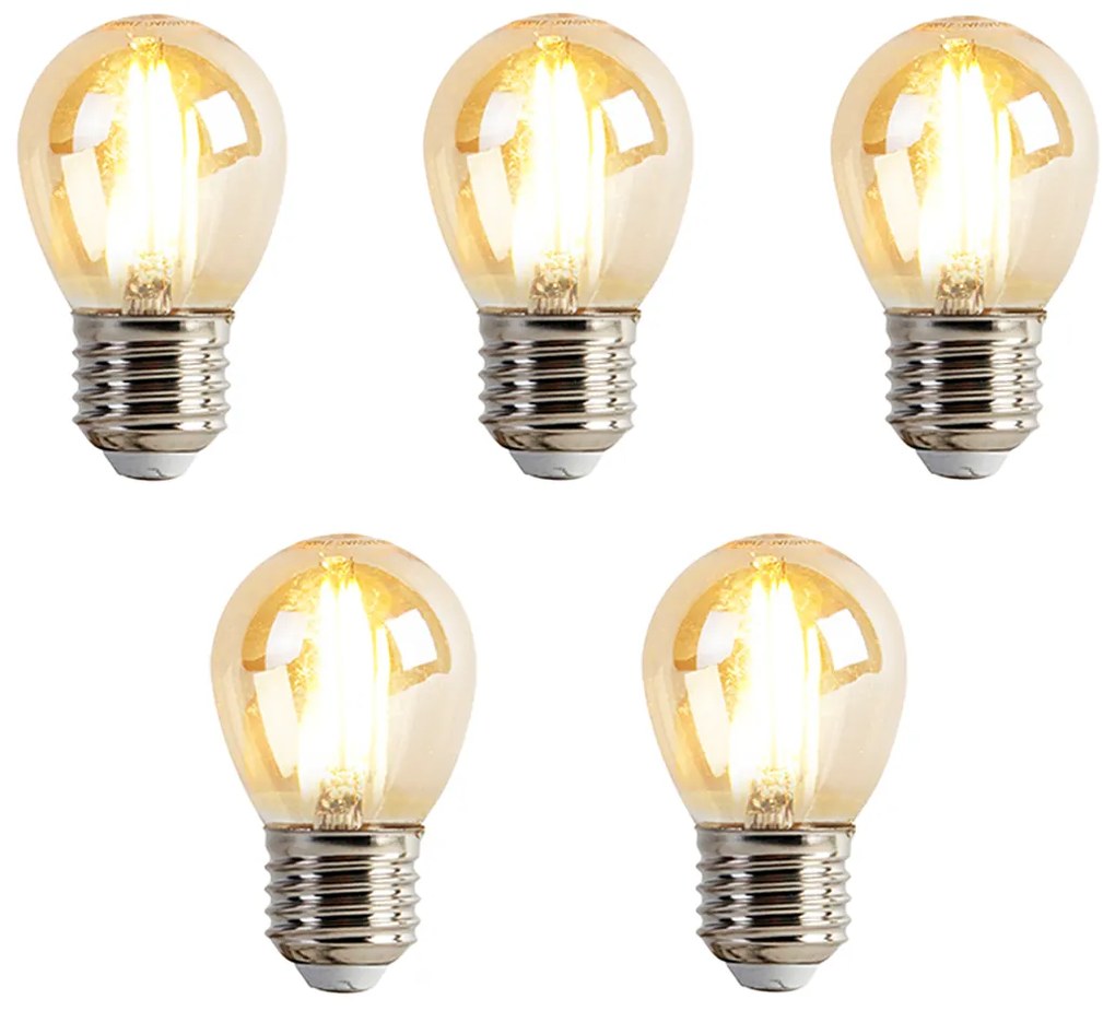 Set de 5 becuri LED E27 reglabile P45 Goldline 3.5W 330lm 2100K