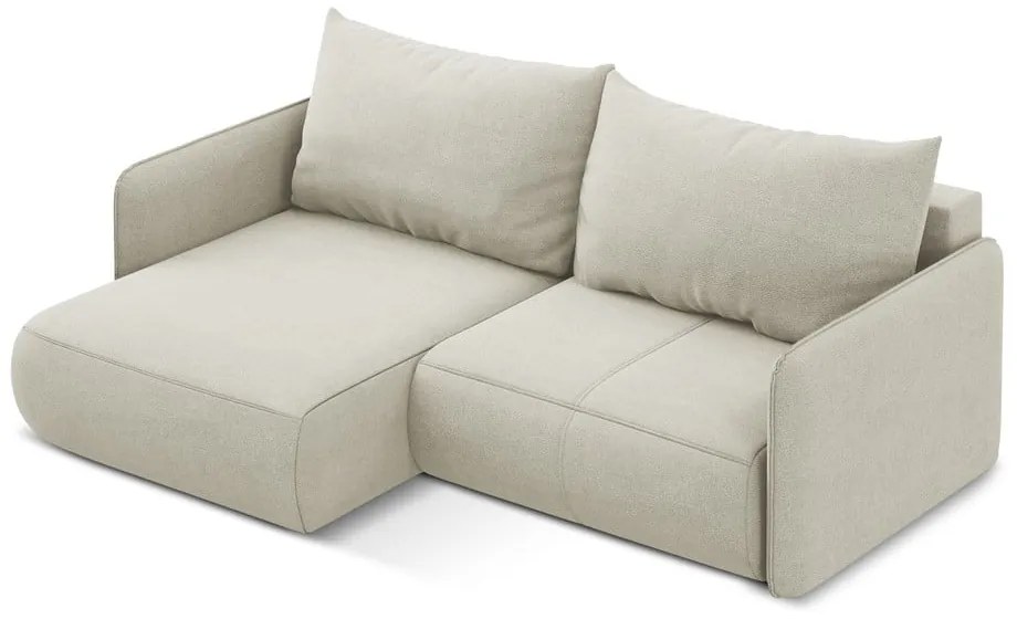 Colțar crem extensibil/cu spațiu de depozitare (cu colț pe partea stângă) Nanea – Makamii