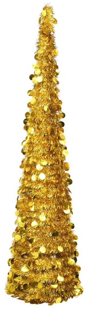 vidaXL Brad de crăciun artificial tip pop-up, auriu, 180 cm, pet