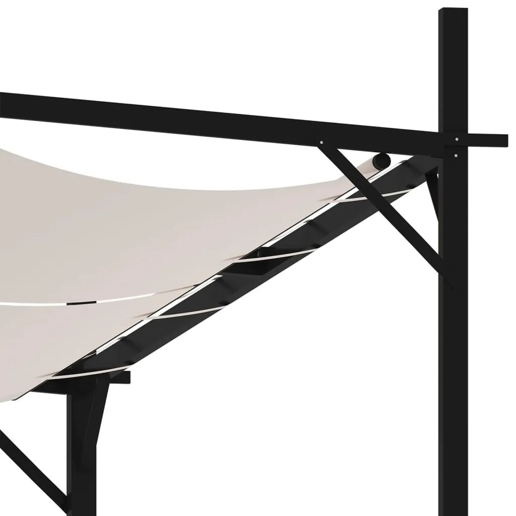 Pavilion cu acoperis retractabil, crem, 300x300x233 cm Crem, 300 x 300 x 233 cm