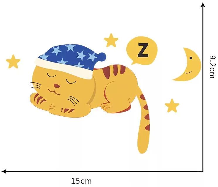 Autocolante pentru întrerupător "Pisica adormita" 15x9 cm