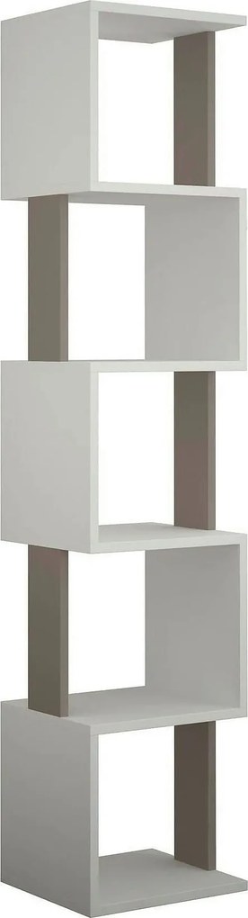 Biblioteca PIRI, alb/bej deschis, PAL melaminat, 35x30x161 cm