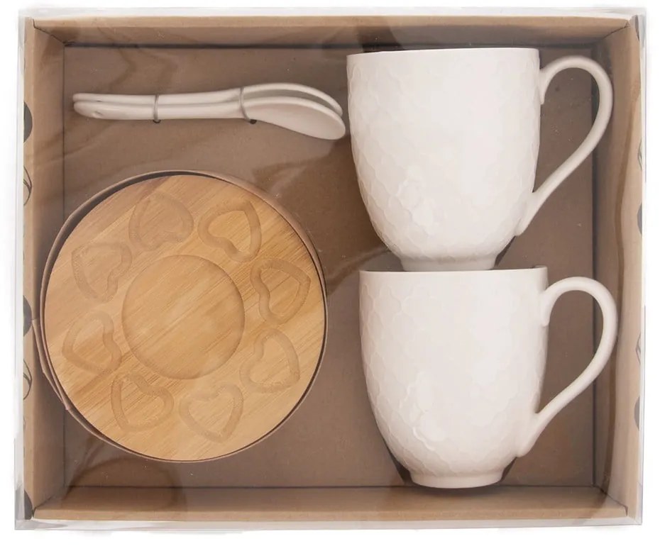 Set de 2 căni de porțelan 370 ml Whiteline - Orion