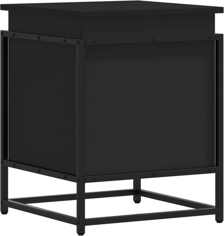 vidaXL Cutie de depozitare cu capac negru 40x40x51,5 cm lemn prelucrat