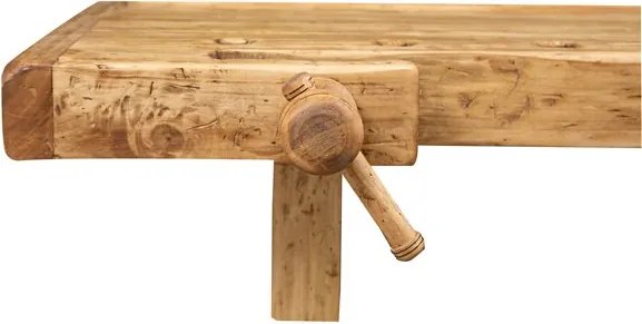 Banc de tamplar, L126 69 H90 cm, natur antic, lemn masiv