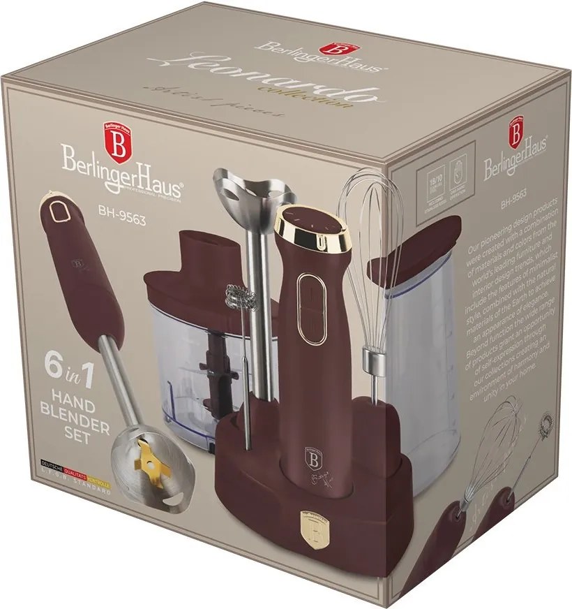 Blender de mână cu accesorii 6 în 1 Berlinger Haus, set complet, model BH 9563