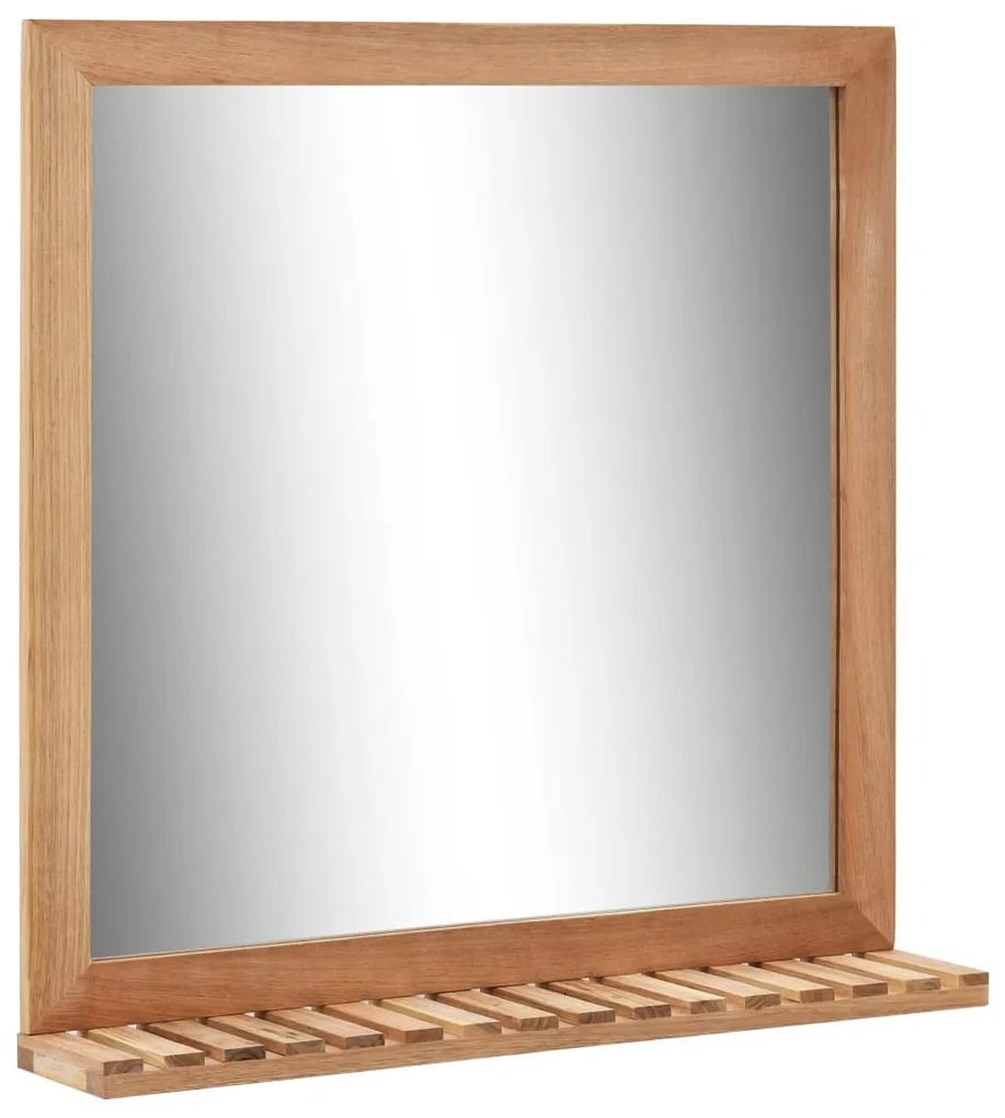 Oglindă de baie, 60 x 12 x 62 cm, lemn masiv de nuc