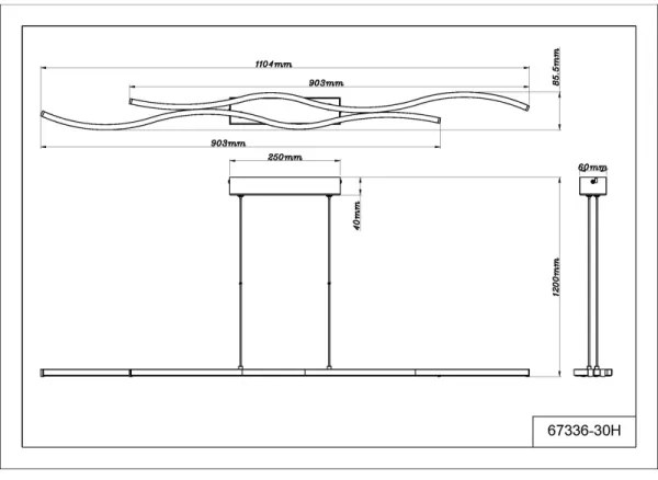Lustră LED pe cablu Globo 67336-30H BOYD LED/30W/230V 3000K