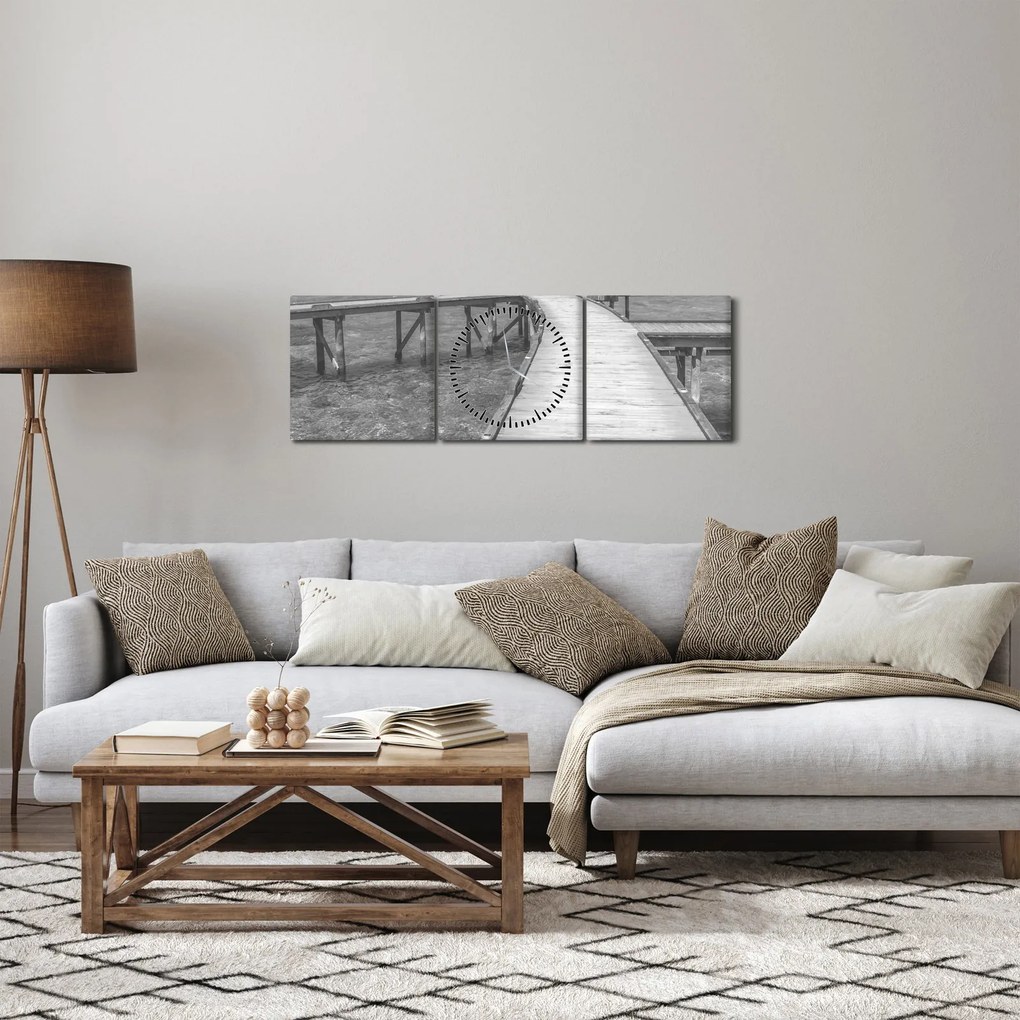 Tablou - Maldive (cu ceas) (90x30 cm)