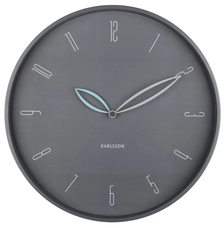 Karlsson 6012GY ceas de perete de design gri, diametru 40 cm