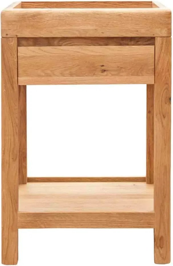 Măsuță stejar masiv cafea cu sertar Dotti, 40 × 60 × 40 cm