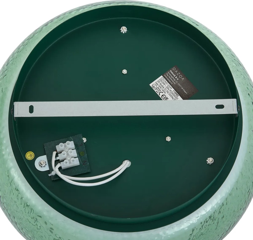 Lampă de tavan Art Deco verde cu sticlă, inclusiv LED reglabil în 3 trepte - Thimble