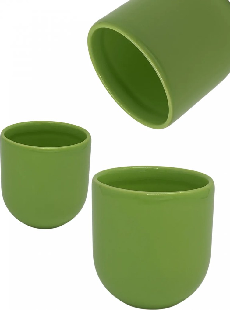 PAHAR CAFEA NOVUM VERDE DESCHIS (PANTONE Green Forest, 250ML) GRESIE GLAZURATA MANUAL