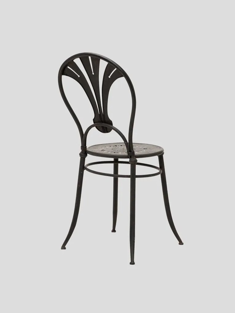 Scaun exterior negru, din metal, Otta