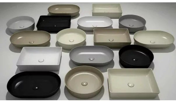 Lavoar pe blat Rak Feeling rotund 42 cm alb lucios