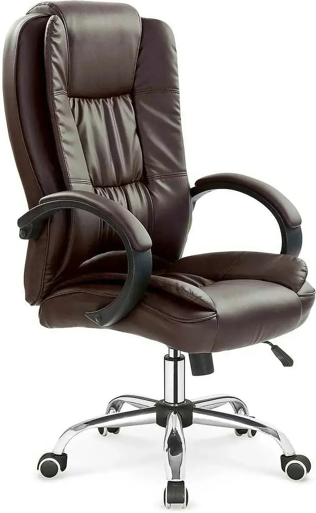 Scaun de birou RELAX, maro inchis, piele ecologica, 64x75x110/118 cm