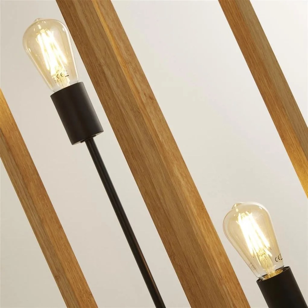 Lampa de podea din lemn design rustic industrial Square 2L