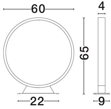 Stalp LED circular iluminat exterior IP65 METRO D-60cm