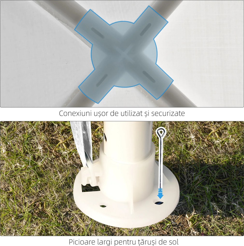 Outsunny Foisor de Grădină 3x3 Impermeabil pentru Petreceri Cadru Oțel Exterior Interior 2.7x2.7m Alb | Aosom Romania