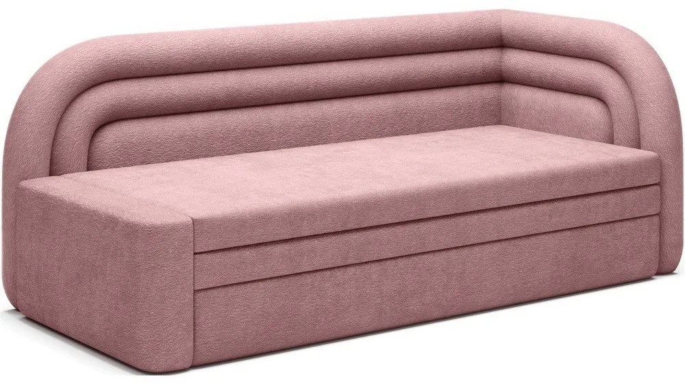 Canapea roz extensibilă/cu spațiu de depozitare cu tapițerie din chenille cu colț pe partea dreaptă 223 cm Fabillo – ELTAP