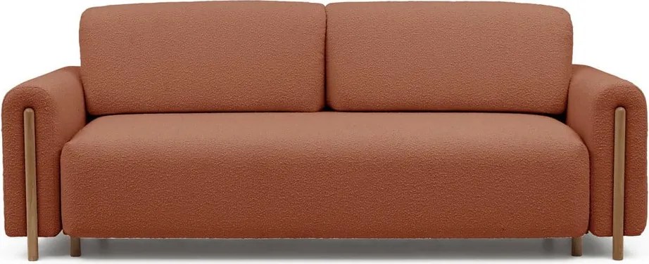 Canapea teracotă extensibilă/cu spațiu de depozitare cu tapițerie din țesătură bouclé 244 cm Arcadova – ELTAP