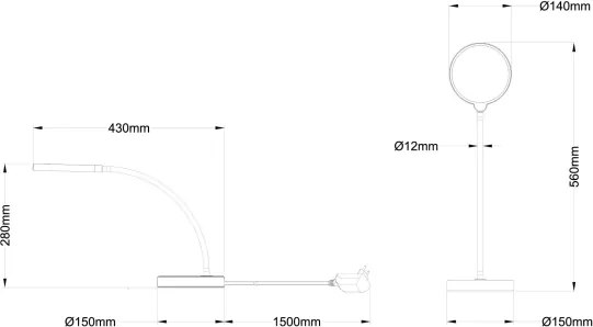 Globo 58503T - Lampă de birou LED cu dimmer tactil KALDERON LED/8W/230V neagră