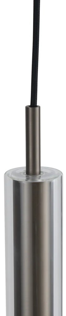 Spot modern gunmetal cu sticlă transparentă pentru sistem de șină monofazat - Slimline Loyce