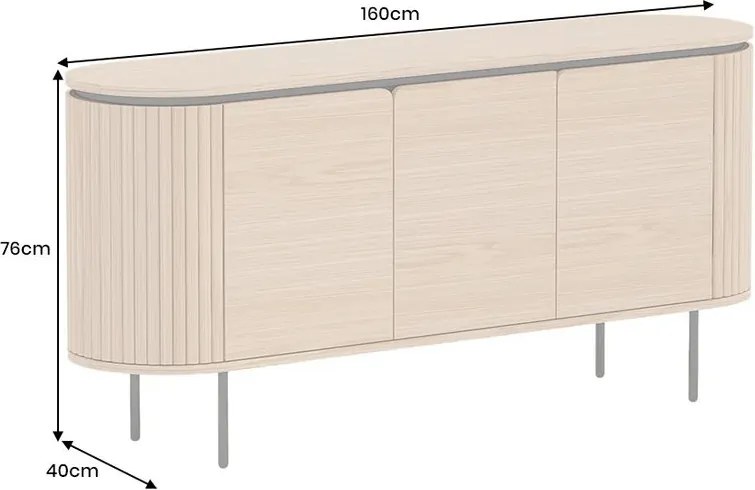 Comoda cu furnir de stejar ATELIER 160cm
