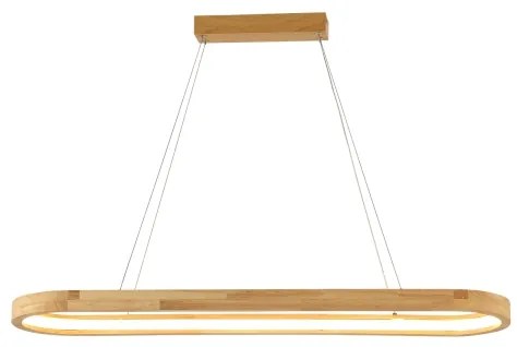 Brilagi - Lustră suspendată pe cablu UMEA WOOD LED/40W/230V 90x22 cm, lemn de cauciuc